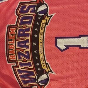 Harlem Wizards Basketball Jersey signed by Robert "Smooth" Young